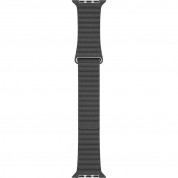 Apple Black Leather Loop Medium - оригинална кожена каишка за Apple Watch 42мм, 44мм, 45мм, Ultra 49мм (черен) 1
