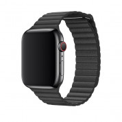 Apple Black Leather Loop Large for Apple Watch 42mm, 44mm, 45mm, Ultra 49mm (black)  3
