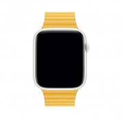 Apple Meyer Lemon Leather Loop Medium - оригинална кожена каишка за Apple Watch 42мм, 44мм, 45мм, Ultra 49мм (жълт) 2