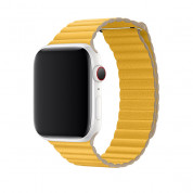 Apple Meyer Lemon Leather Loop Medium - оригинална кожена каишка за Apple Watch 42мм, 44мм, 45мм, Ultra 49мм (жълт) 1