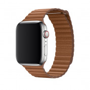 Apple Saddle Brown Leather Loop Medium - оригинална кожена каишка за Apple Watch 42мм, 44мм, 45мм, Ultra 49мм (кафяв) 3