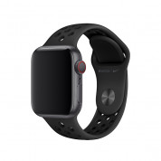 Apple Watch Nike Sport Band - оригинална силиконова каишка за Apple Watch 38мм, 40мм, 41мм (черен) 