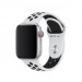 Apple Watch Nike Sport Band - оригинална силиконова каишка за Apple Watch 38мм, 40мм, 41мм (светлосив-черен)  2