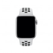 Apple Watch Nike Sport Band - оригинална силиконова каишка за Apple Watch 38мм, 40мм, 41мм (светлосив-черен)  2