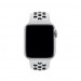 Apple Watch Nike Sport Band - оригинална силиконова каишка за Apple Watch 38мм, 40мм, 41мм (светлосив-черен)  3