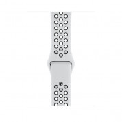 Apple Watch Nike Sport Band - оригинална силиконова каишка за Apple Watch 42мм, 44мм, 45мм (светлосив-черен)