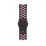 Apple Watch Nike Sport Band - оригинална силиконова каишка за Apple Watch 38мм, 40мм (черен-розов) 