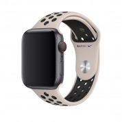 Apple Watch Nike Sport Band - оригинална силиконова каишка за Apple Watch 38мм, 40мм (бежов-черен)  1