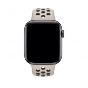 Apple Watch Nike Sport Band - оригинална силиконова каишка за Apple Watch 38мм, 40мм (бежов-черен)  2