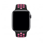 Apple Watch Nike Sport Band - оригинална силиконова каишка за Apple Watch 42мм, 44мм (черен-розов) 2