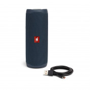 JBL Flip 5 - водоустойчив безжичен bluetooth спийкър и микрофон за мобилни устройства (тъмносин) 4