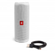 JBL Flip 5 - водоустойчив безжичен bluetooth спийкър и микрофон за мобилни устройства (бял) 4