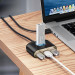 Baseus USB-C Square Round Hub Adapter - 4-портов USB-C хъб за компютри и лаптопи (17 см) (черен) 4
