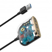 Baseus USB-A Square Round Hub Adapter (CAHUB-AY01) - 4-портов USB хъб за компютри и лаптопи (100 см) (черен) 3