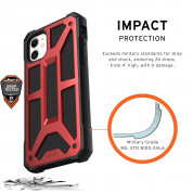 Urban Armor Gear Monarch Case - удароустойчив хибриден кейс за iPhone 11 (червен) 6