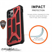 Urban Armor Gear Monarch Case - удароустойчив хибриден кейс за iPhone 11 Pro (червен) 6