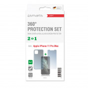 4smarts 360° Protection Set - тънък силиконов кейс и стъклено защитно покритие за дисплея на iPhone 11 Pro Max (прозрачен) 2