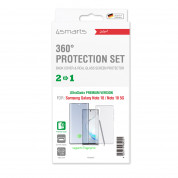 4smarts 360° Premium Protection Set UltraSonix - тънък силиконов кейс и стъклено защитно покритие за дисплея на Samusg Galaxy Note 10, Note 10 5G (прозрачен) 1