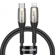 Baseus Horizontal USB-C to Lightning Cable (CATLSP-01) - USB-C към Lightning кабел за Apple устройства с Lightning порт (100 см) (черен)