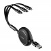 Baseus Golden Loop 3-in-1 Elastic USB Cable (CAMLT-JH01) - универсален USB кабел с Lightning, microUSB и USB-C конектори (120 см) (черен) 3