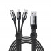 Baseus Car Co-Sharing 3-in-1 USB Cable - универсален USB кабел с Lightning, microUSB и USB-C конектори (100 см) (черен) 1