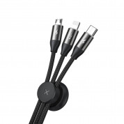 Baseus Car Co-Sharing 3-in-1 USB Cable - универсален USB кабел с Lightning, microUSB и USB-C конектори (100 см) (черен) 2