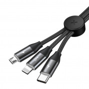 Baseus Car Co-Sharing 3-in-1 USB Cable - универсален USB кабел с Lightning, microUSB и USB-C конектори (100 см) (черен) 1