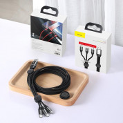 Baseus Car Co-Sharing 3-in-1 USB Cable - универсален USB кабел с Lightning, microUSB и USB-C конектори (100 см) (черен) 6