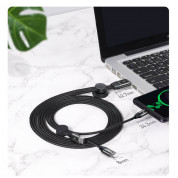 Baseus Car Co-Sharing 3-in-1 USB Cable - универсален USB кабел с Lightning, microUSB и USB-C конектори (100 см) (черен) 5