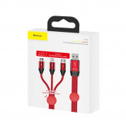 Baseus Car Co-Sharing 3-in-1 USB Cable with micro USB, Lightning and USB-C connectors (100 cm) (red) 8