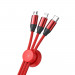 Baseus Car Co-Sharing 3-in-1 USB Cable - универсален USB кабел с Lightning, microUSB и USB-C конектори (100 см) (червен) 4