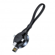 Baseus Star Ring 4-in1 USB Cable - универсален USB кабел с възможност за зареждане на Apple Watch, Lightning, microUSB и USB-C конектори (черен) 2