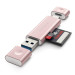 Satechi USB-C Card Reader USB 3.0 - четец за microSD и SD карти памет за мобилни устройства (розово злато) 1