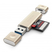 Satechi USB-C Card Reader USB 3.0 - четец за microSD и SD карти памет за мобилни устройства (златист)