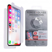 Force Case 360 Screen Protector Back and Front Glass - калени стъклени защитни покрития за дисплея и задната част на iPhone XS, iPhone X (прозрачен) 2