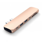 Satechi USB-C Pro USB Hub - мултифункционален хъб за свързване на допълнителна периферия за MacBook Pro (златист) 1