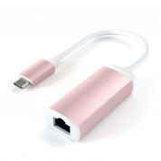Satechi Aluminum USB-C to Ethernet Adapter - адаптер за свързване от USB-C към Ethernet (розово злато)