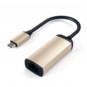 Satechi Aluminum USB-C to Ethernet Adapter - адаптер за свързване от USB-C към Ethernet (златист)