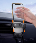 Baseus Cube Gravity Car Vent Mount (SUYL-FK01) - поставка за радиатора на кола за смартфони с дисплеи до 6.6 инча (черна) 8