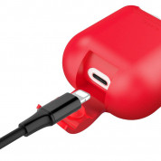 Baseus Airpods Silicone Wireless Charging Case - силиконов калъф с възможност за безжично зареждане за Apple Airpods & Apple Airpods 2 (червен) 6