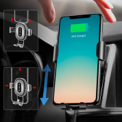 Baseus Wireless Charger Gravity Car Mount (WXYL-0S) - поставка за радиатора на кола с безжично зареждане за Qi съвместими смартфони (сребрист) 8
