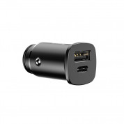 Baseus Dual USB & USB-C QC 3.0 Car Charger 30W CCALL-AS01 (black)