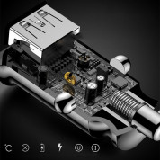 Baseus Grain Dual Car Charger CCALL-ML01 - зарядно за кола с два USB изхода за зареждане на мобилни устройства (черен) 4