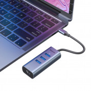Baseus Enjoyment USB-C Hub CAHUB-M0G - USB-C хъб с три USB порта и RJ-45 Gigabit Ethernet порт за мобилни устройства с USB-C (тъмносив) 3