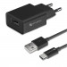 4smarts Basic Wall Charger Set 2.4A 12W - захранване за ел. мрежа 2.4A с USB изход и USB-C кабел (черен) 1