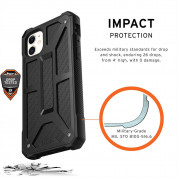 Urban Armor Gear Monarch Case - удароустойчив хибриден кейс за iPhone 11 (черен-карбон) 5