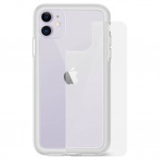 Artwizz Bumper + Second Back - силиконов (TPU) бъмпер и стъклено защитно покритие за гърба за iPhone 11 (бял-прозрачен) 1