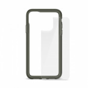 Artwizz Bumper + Second Back - силиконов (TPU) бъмпер и стъклено защитно покритие за гърба за iPhone 11 (черен-прозрачен)