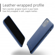 Mujjo Full Leather Case - кожен (естествена кожа) кейс за iPhone 11 Pro (син) 4