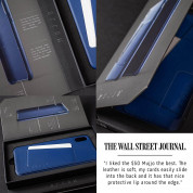 Mujjo Leather Wallet Case - кожен (естествена кожа) кейс с джоб за кредитна карта за iPhone 11 Pro (син) 5